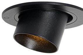 Zestaw 6 reflektorów wpuszczanych czarnych GU10 35 mm okrągłych z możliwością przechylania - Installa Nowoczesny Oswietlenie wewnetrzne