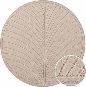 Dywan uniwersalny Nova 3D Liść beżowy koło 80 cm x 80 cm