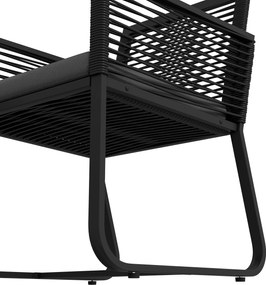 Outsunny 3-częściowy Zestaw Bistro Balkonowego/Tarasowego, odporny na warunki atmosferyczne, nowoczesny design, 53 x 57 x 77 cm, Czarny + Szary