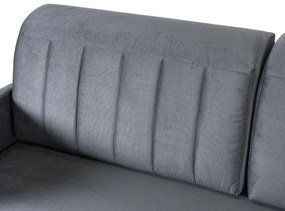 Sofa Rozkładana z Funkcją Spania LUMO Dwuosobowa Szara Nowoczesna do Salonu