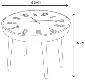 Czarny okrągły stolik kawowy z zegarem Lokki