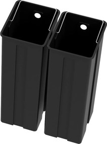 HOMCOM Kosz na śmieci z pokrywą i pedałem, Stal nierdzewna, Komory 2x20 L, Srebrny