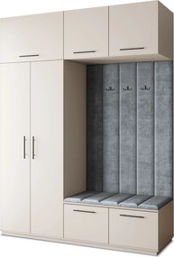 Masseno Garderoba REMA 180/240/60 cm Nowoczesna Szafa do Przedpokoju Kaszmir, MONOLITH 85 (Szary)