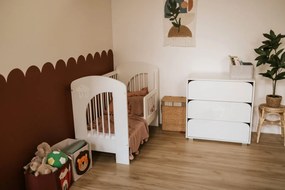 Białe łóżeczko niemowlęce Nel Chmurka z wyjmowanymi szczebelkami