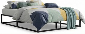 Czarne Metalowe Łóżko Niskie Industrialne 120X200 Cm N4-C74