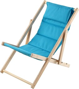 KADAX Leżak plażowy z poduszką Troia, niebieski