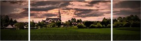 Obraz krajobrazu z kościołem (170x50 cm)