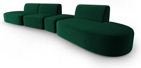 Zielona aksamitna sofa prawostronna 428 cm Paolo – Milo Casa