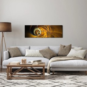 Obraz - Abstrakcja w ruchu (z zegarem) (90x30 cm)