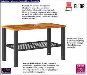Stolik ogrodowy z dodatkową półką - Fili