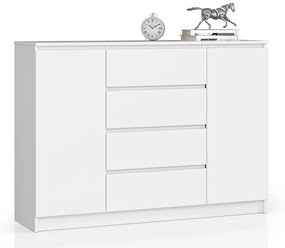 Biała duża komoda z szufladami - Liv 3X 140 cm