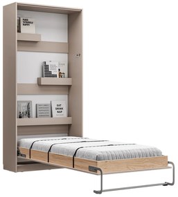 Łóżko w szafie/półkotapczan pionowy Basic 90x200 kolor Congo jednoosobowy z szafami do wyboru