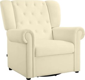 Biały aksamitny fotel bujany typu chesterfield Lillyse – Støraa