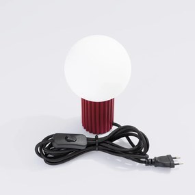 Lampa biurkowa HALO burgund ryflowana SOLLUX  LIGHTING