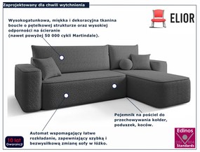 Ciemnoszary rozkładany narożnik z pojemnikiem D1-E86