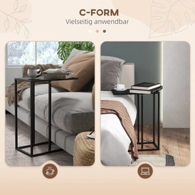 HOMCOM Stolik Boczny Czarny z Antypoślizgowymi Stopkami Praktyczny Design 46x26x60cm | Aosom PL