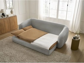 Jasnoszara rozkładana sofa z tkaniny szenilowej 228 cm Neyo – Bobochic Paris