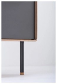 Czarno-naturalna wysoka komoda z litego drewna dębowego 60x100 cm Fina – Gazzda