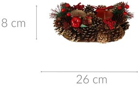 Świecznik z szyszek, świąteczna dekoracja, na 2 świeczki