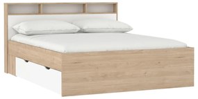 Łóżko dwuosobowe w dekorze dębu ze schowkiem bez stelaża 160x200 cm Ikast – Tvilum