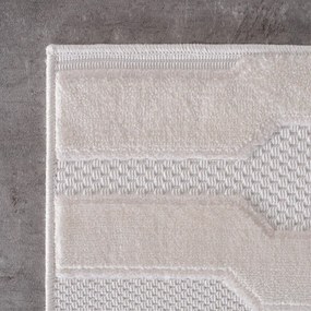 Dywan nowoczesny 3D Doha wielokąty kremowy 80 cm x 250 cm