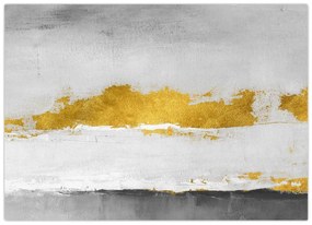 Obraz - Złote i szare pociągnięcia (70x50 cm)