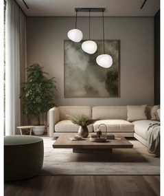 Czarno-biała lampa wisząca Stones – Candellux Lighting