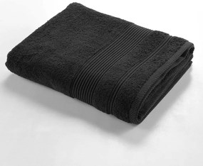 Czarny bawełniany ręcznik kąpielowy frotte 90x150 cm Tendresse – douceur d'intérieur