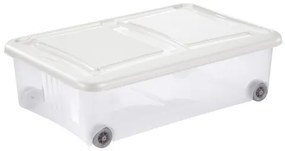 Tontarelli Pudełko do przechowywania z pokrywą Stockbox 28 l, przezroczysty/biały, S