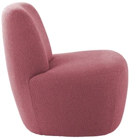 Różowy fotel z materiału bouclé Ada – Leitmotiv