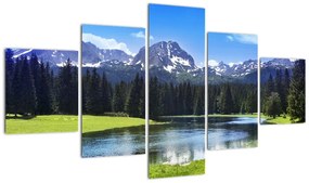 Obraz - Ośnieżone szczyty górskie (125x70 cm)