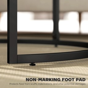 HOMCOM Zestaw 2 okrągłych stolików kawowych, wsuwane stoliki z ramą metalową, stolik salonowy z blatem imitującym marmur, stolik kawowy, Szary