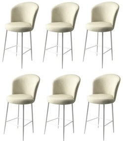 Zestaw krzeseł barowych Fora Cream and White, 6szt., 6 szt.