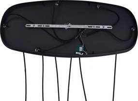 Nowoczesna lampa wisząca czarna z dymionym szkłem, 6 świateł - Duplantis