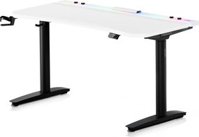 Elektryczne biurko dla graczy RGB Diablo X-Forge, 140x70 cm, biało-czarne