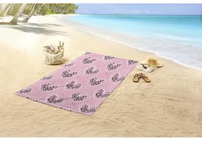 Różowy aksamitny ręcznik plażowy dla dzieci 75x150 cm Femke – Good Morning
