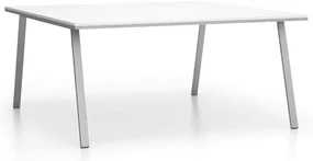 PLAN Biurko DOUBLE LAYERS, bez przegród, biały/szary
