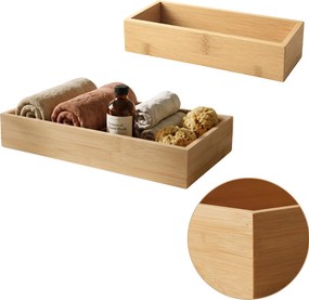 Organizer biurkowy bambusowy, 15 x 38 x 7 cm