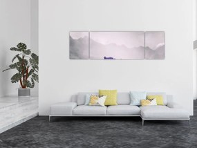 Obraz - Fioletowe kwiaty w górach (170x50 cm)