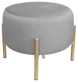 Pufa WILFRED MG VELVET szara/złota ATOS