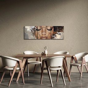 Obraz - Portret kobiety (z zegarem) (90x30 cm)