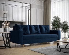 Granatowa tapicerowana sofa z funkcją spania  F6-Z25