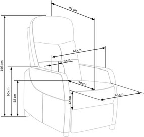 Musztardowy rozkładany fotel wypoczynkowy R3-R55