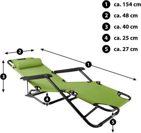 Składany leżak ogrodowy - zielony