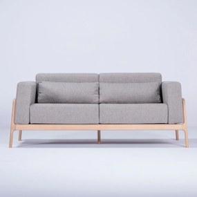 Szara sofa z konstrukcją z litego drewna dębowego Gazzda Fawn, 180 cm