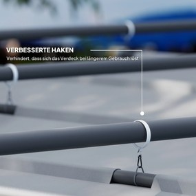 Outsunny Pergola ogrodowa 3 x 3 m z chowanym dachem, pawilon, baldachim zapewniający cień, UPF30+, Grau | Aosom PL