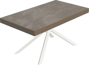 Stół rozkładany Niket gołębioszary 160/244x80 cm z białymi nogami