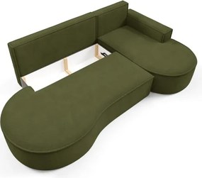 Narożnik MOLLY Prawostronny z funkcją spania, wolnostojący tkanina CURIO 39 Zielony
