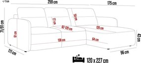 Narożnik CALVANO S Lewostronny z wysuwanym siedziskiem w tkaninie AUSTIIN 02 WERSAL