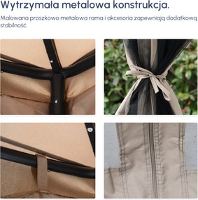 Outsunny Pawilon Ogrodowy 3x3 m z Ochroną UV i Dachem Podwójnym 294x294 cm | Aosom PL